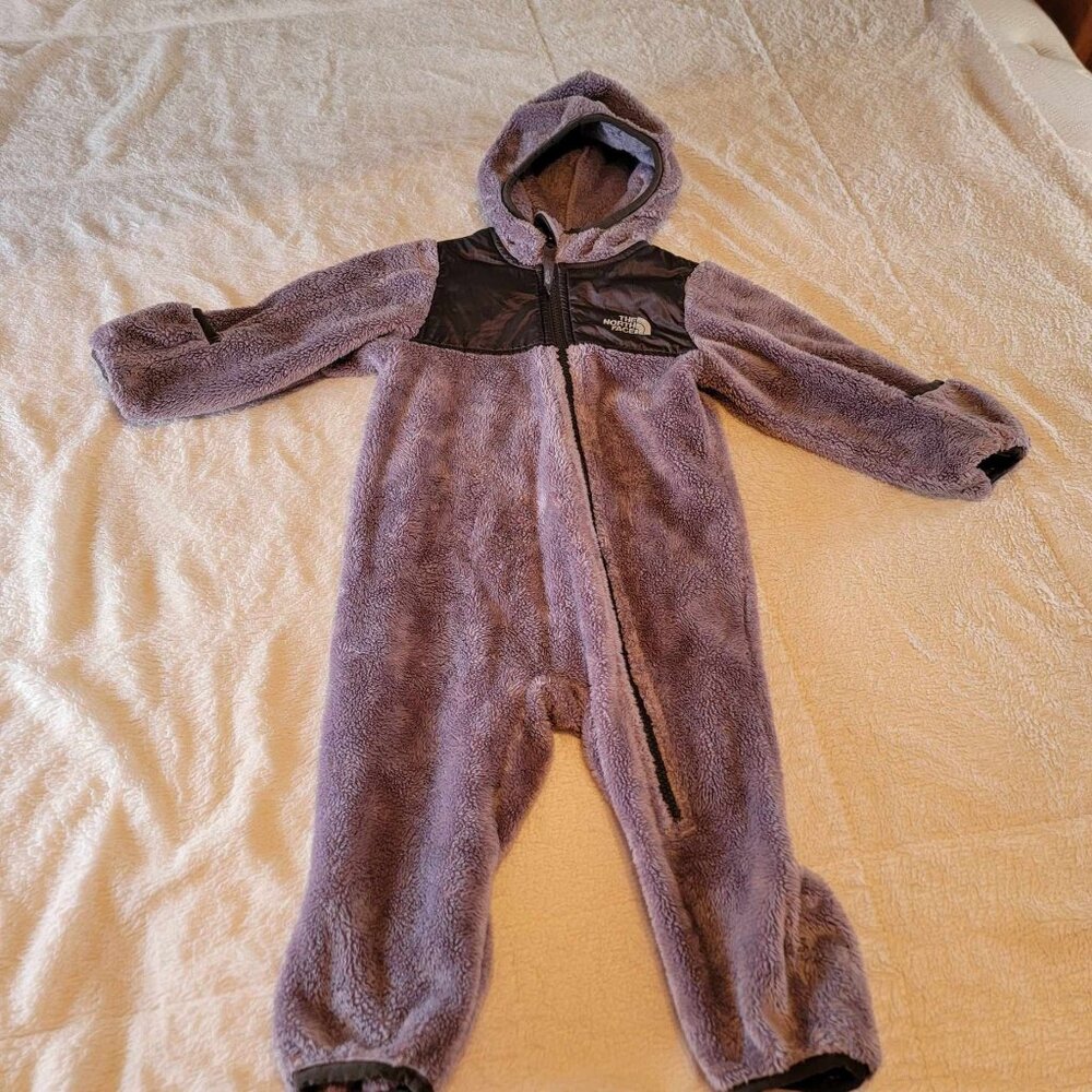 The North Face Gray Fleece Unisex Oso One-Piece Hooded Bunting Size 6-12 Months